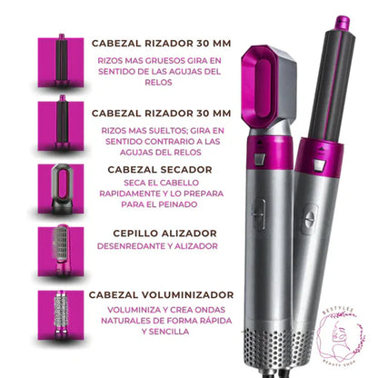 Cepillo Secador 5 en 1 + Parche EMS