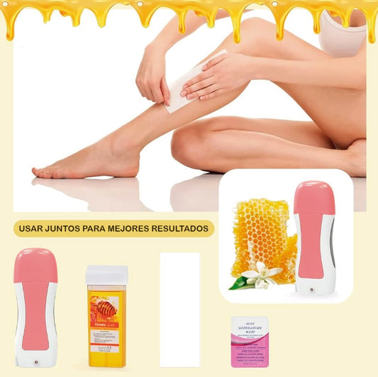 NUEVO KIT DE CERA DEPILATORIA ROLL-ON